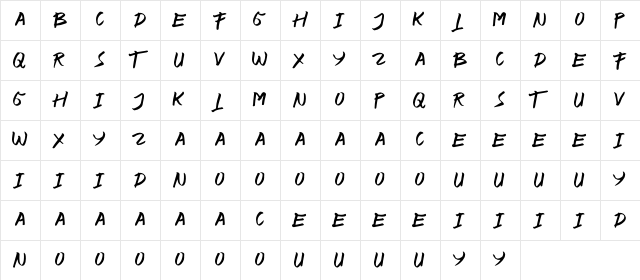 UNDER GROUNDS Regular  glyph index