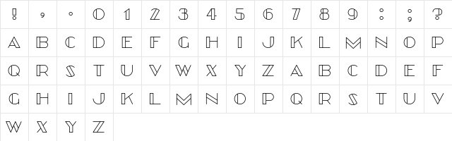 Better Regular  glyph index