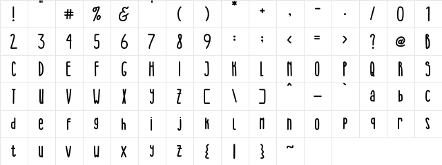 RedHead Snake Regular  glyph index
