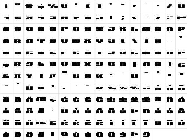 Joy Shark Laser Regular  glyph index
