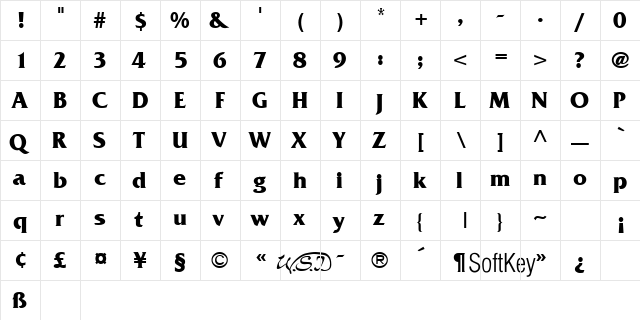 Keep Talking 1 Bold  glyph index