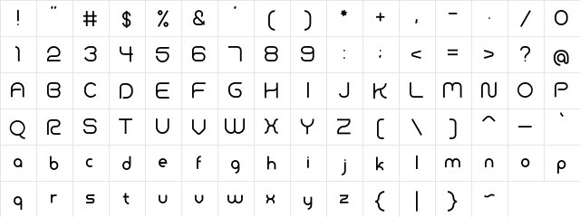Adonay Regular  glyph index