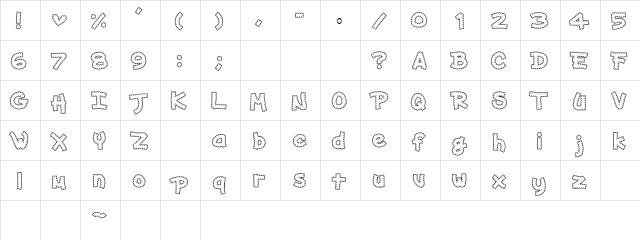 AKApplique White Regular  glyph index