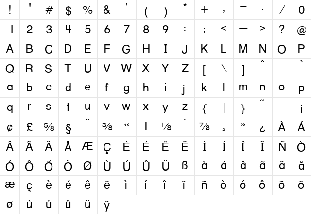 AlpistPrimer Regular  glyph index