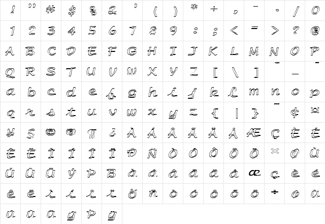 FZ HAND 20 HOLLOW EX Normal  glyph index
