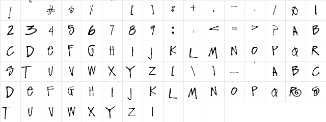 FunkyFresh Regular  glyph index