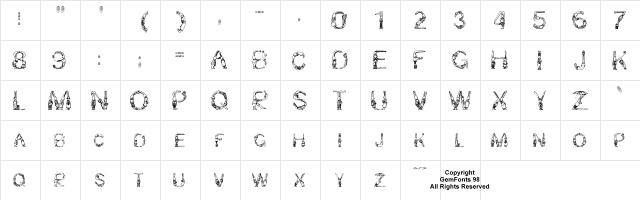 Bunny Rabbits Regular  glyph index