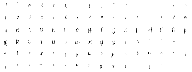 Bellatrone DEMO Regular  glyph index