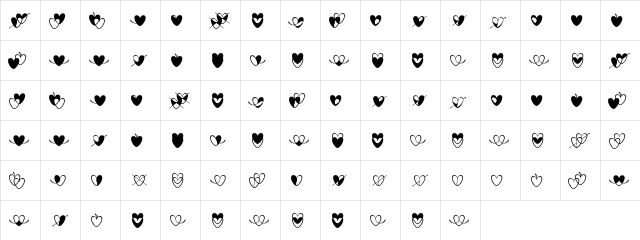 love art design  glyph index