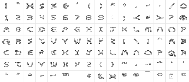 Golden Arches Outline Regular  glyph index