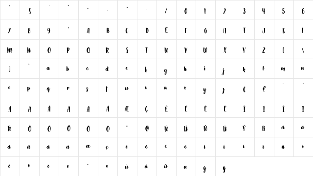 Slow Life Regular  glyph index