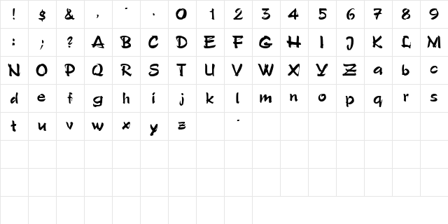 ArtificeSSK Regular  glyph index