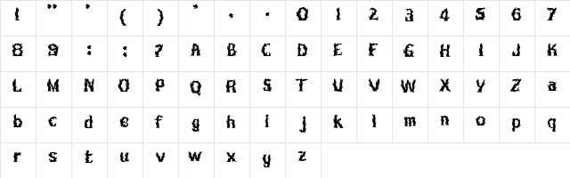 CACTUS Regular  glyph index