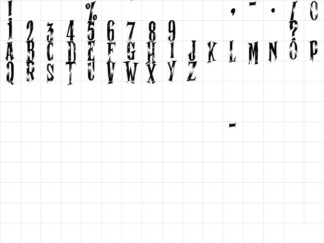 Ghost Shadow Regular  glyph index