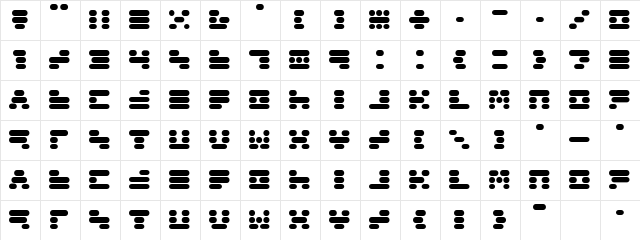 Capsule3 Regular  glyph index