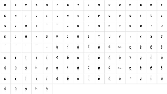 Limoline Bold  glyph index