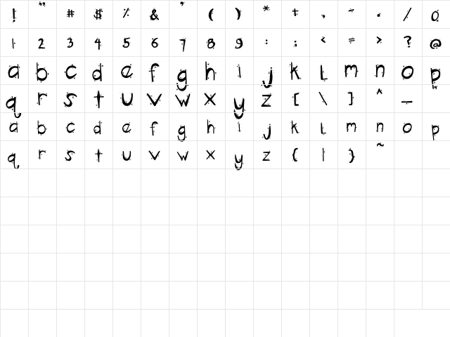 PC Over the Moon Regular  glyph index
