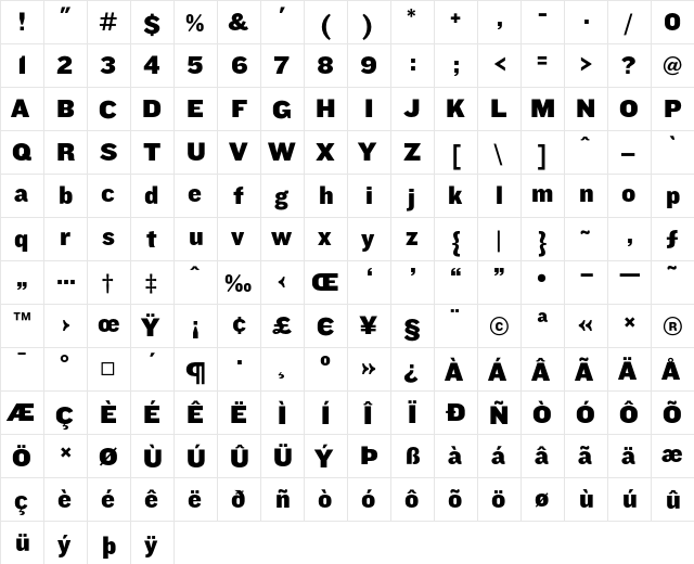 Knockout HTF72-FullCruiserwt  glyph index