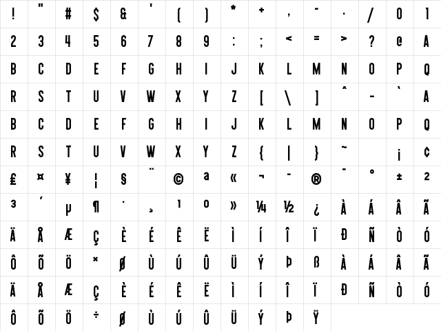 Queen of Clubs Regular  glyph index