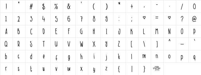 A Day in September Regular  glyph index