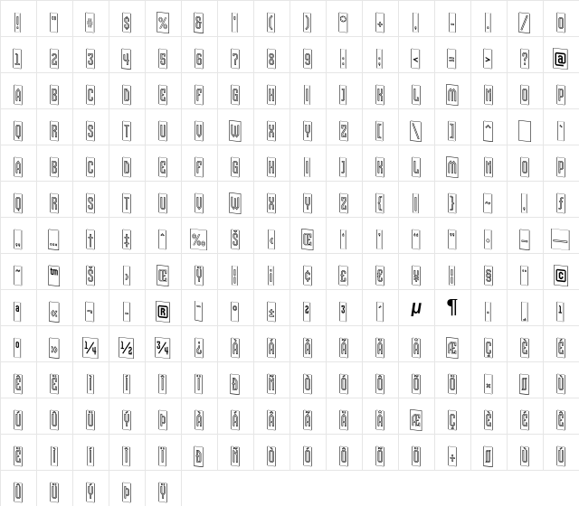 a_VizoraCmOtlDn Regular  glyph index