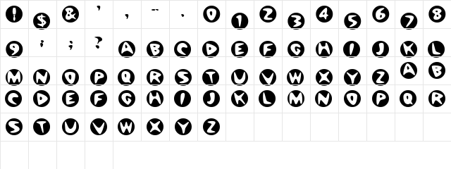 BowlORama Regular  glyph index