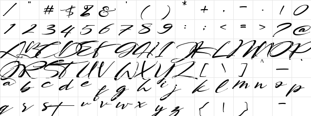 Kristabelle Regular  glyph index