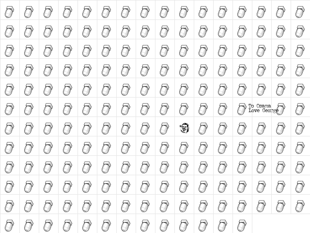 ToOsamaLoveGeorge Regular  glyph index