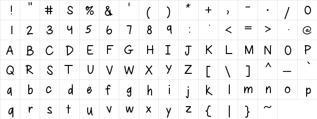 Ellie Medium  glyph index