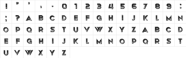 Gourmet Regular  glyph index