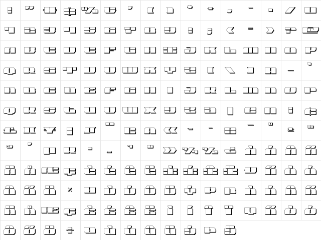 Joy Shark 3D Regular  glyph index