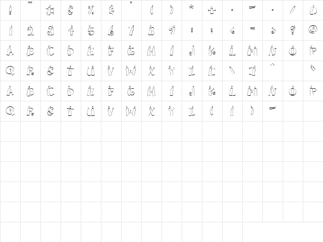 KF Candle Regular  glyph index