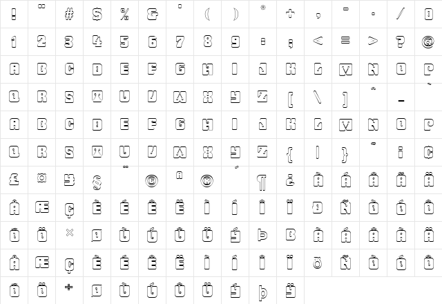 FZ UNIQUE 32 HOLLOW Normal  glyph index