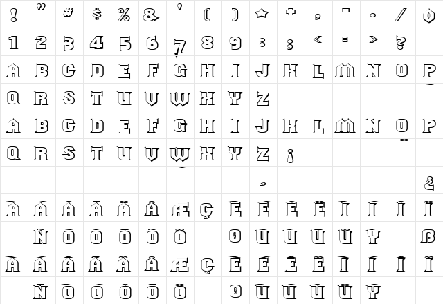 Should've Known Shaded Regular  glyph index