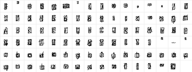 Evils Signature Regular  glyph index