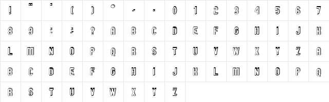 GM Exp Offset Doubleoutline Regular  glyph index