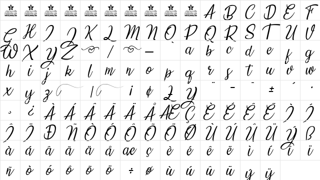 Countryside two Regular  glyph index