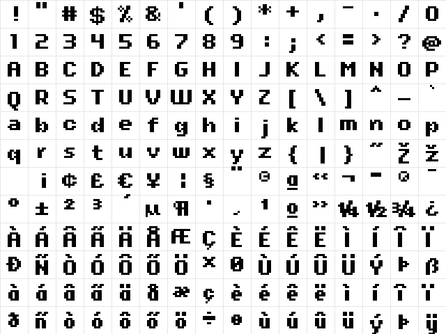 kroeger 07_65 Regular  glyph index