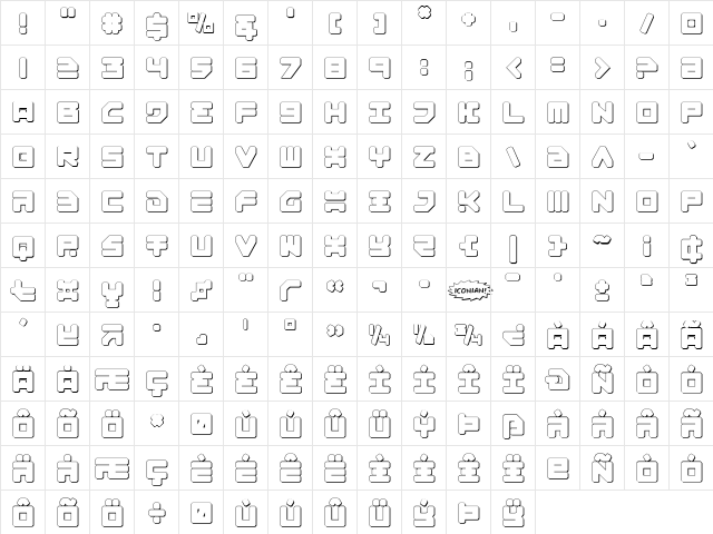 Omega-3 3D Regular  glyph index