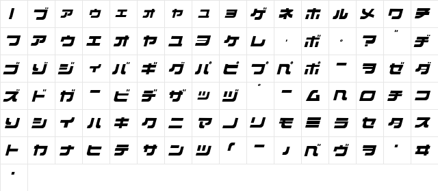 Overloader Regular  glyph index
