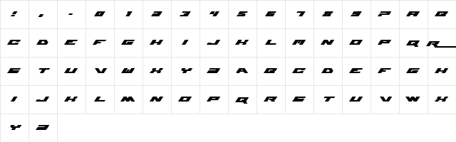 WWE Raw Regular  glyph index