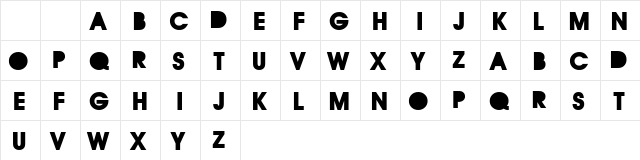 REBOARD Regular  glyph index