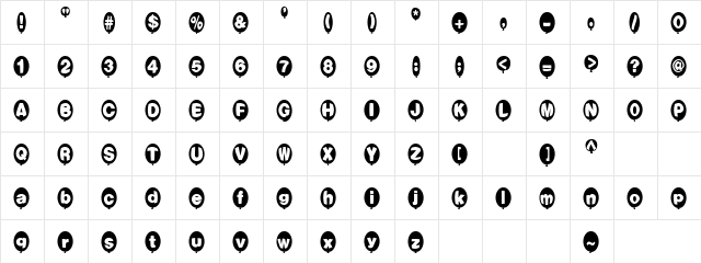 Kabuli Man Regular  glyph index