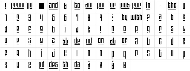 Blackout3 plus1 ExtraLight  glyph index
