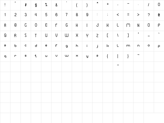 Your Smile Regular  glyph index