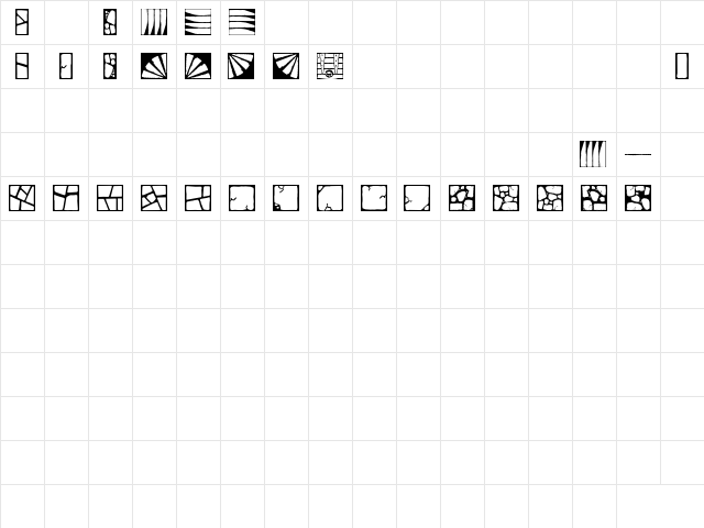 Flagstones Regular  glyph index