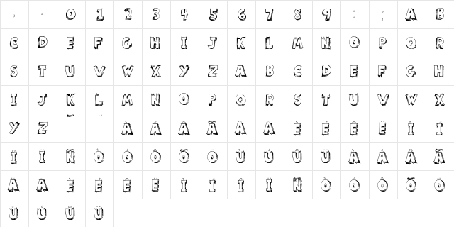 scoolar tfb Regular  glyph index