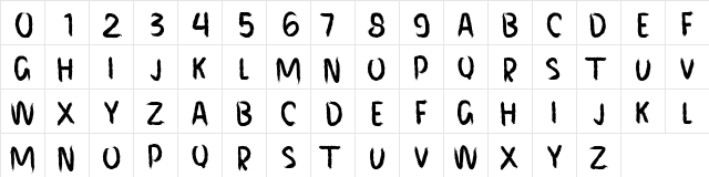 HORROR MEMORIES Regular  glyph index