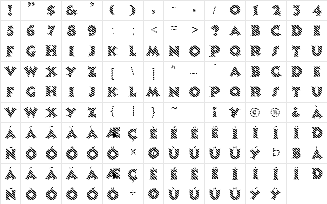 FZ JAZZY 13 STRIPED Normal  glyph index