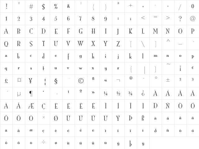 MonaLisaRecutEF Regular  glyph index